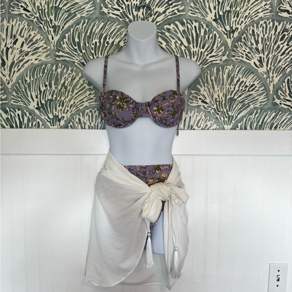 White Solido Women’s Tassel Swimsuit Sarong - Picture 2 of 3